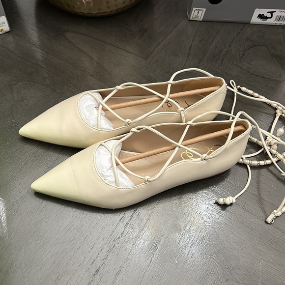SAM EDELMAN WINSLET LACE UP POINTED TOE FLAT - Picture 7 of 9